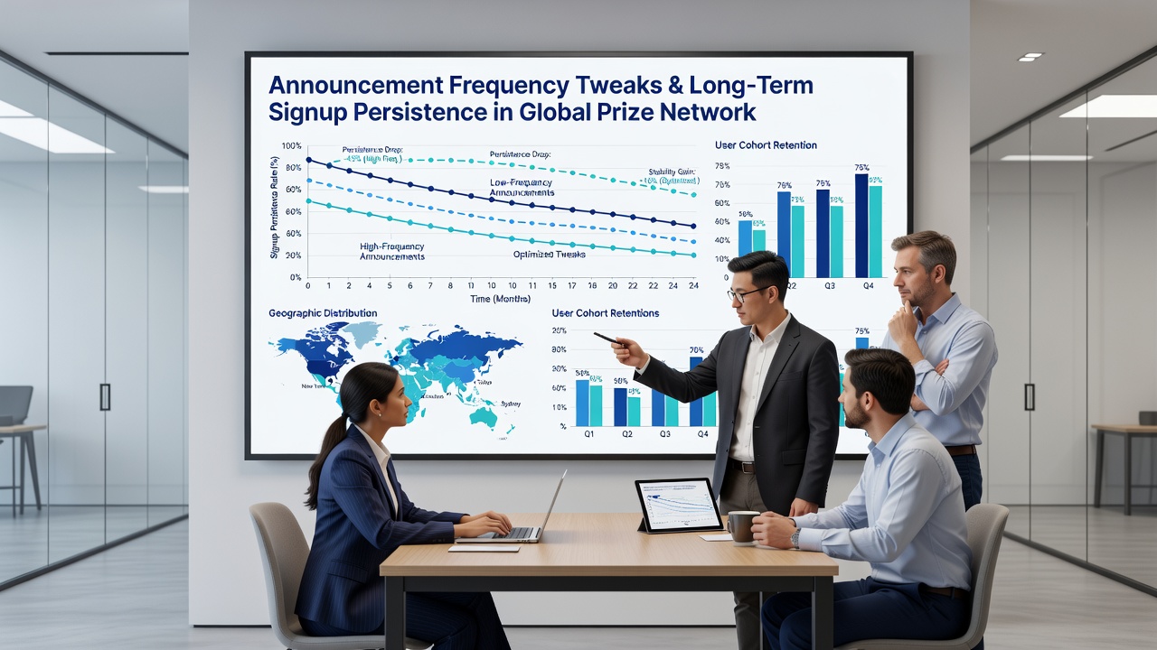 Heatmap of participant retention rates by announcement interval and geographic region