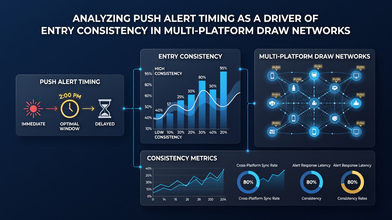 Push notification timing analysis across draw network platforms showing entry pattern graphs