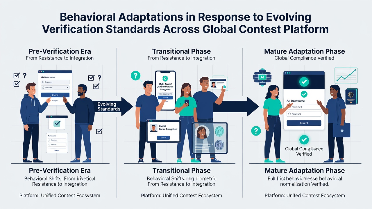 Global map highlighting verification standard changes across contest platforms in different regions
