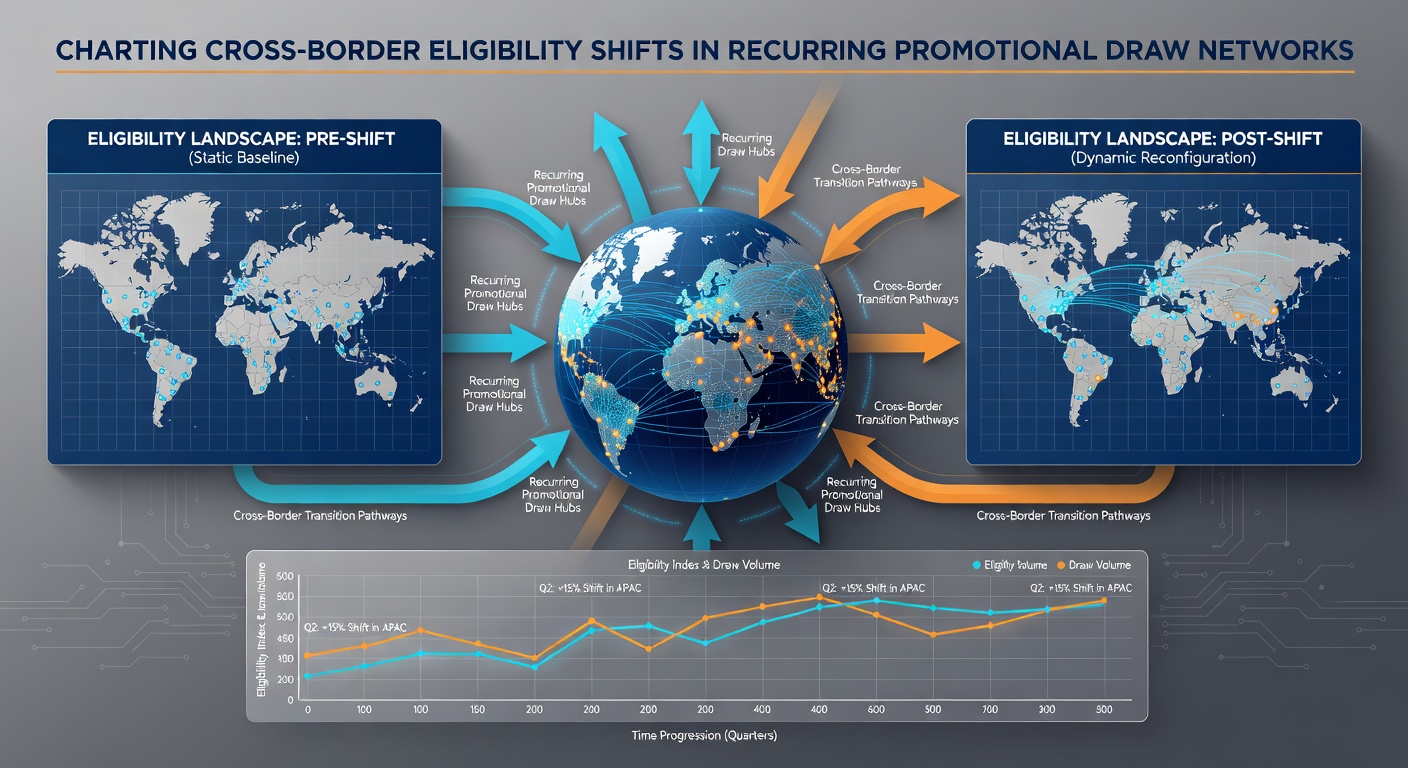 Map overlay illustrating regulatory zones and eligibility checkpoints for recurring prize draws