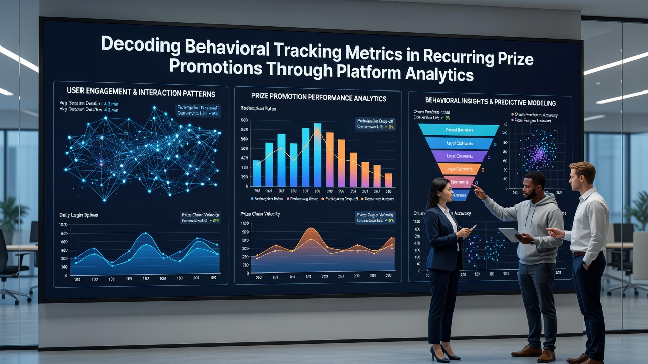 Analytics interface showing correlations between user behavior metrics and recurring promotion outcomes