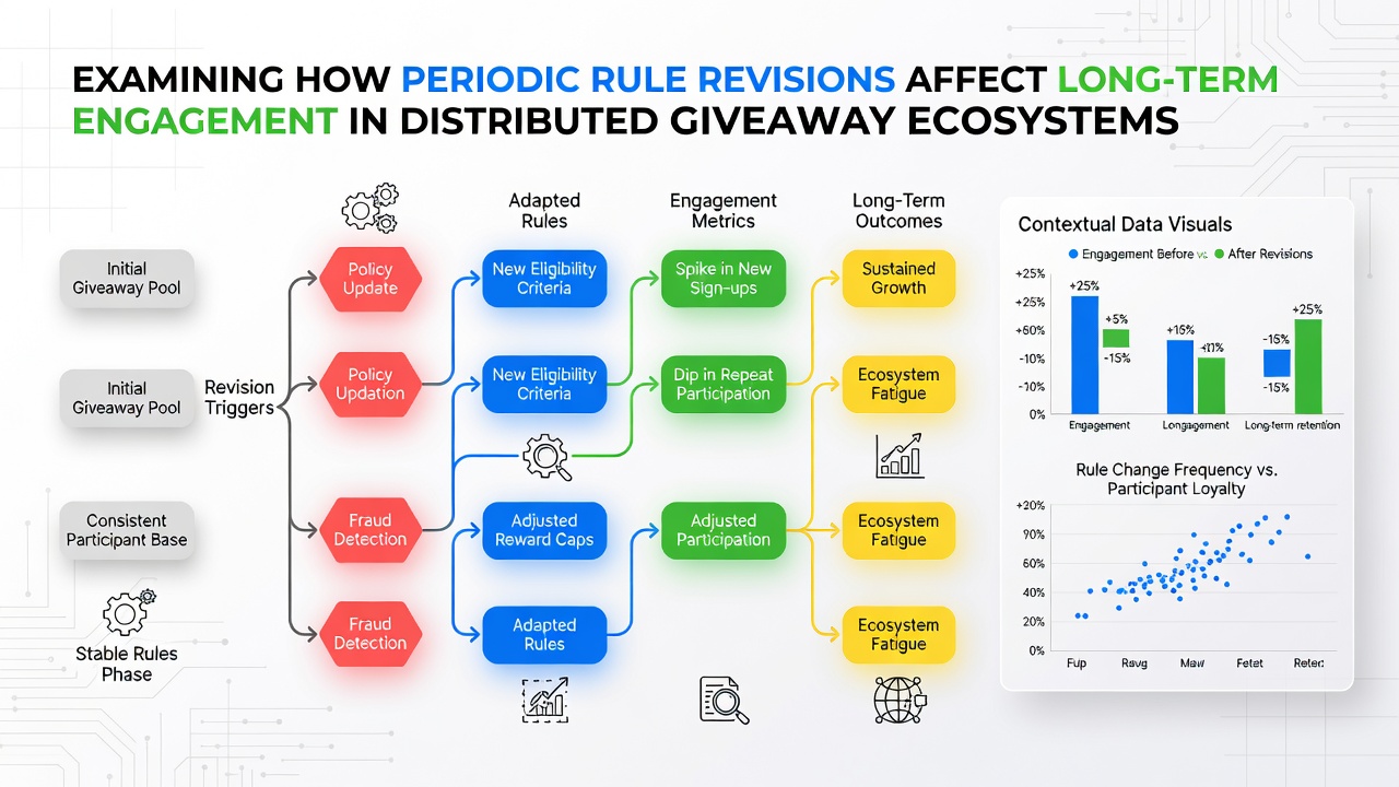 Graph illustrating engagement trends before and after rule revisions in giveaway platforms