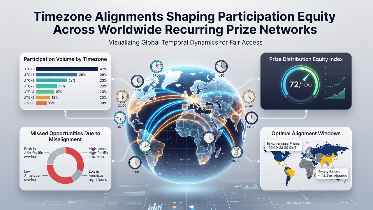Illustration of overlapping contest timelines across different global timezones showing entry overlaps and gaps