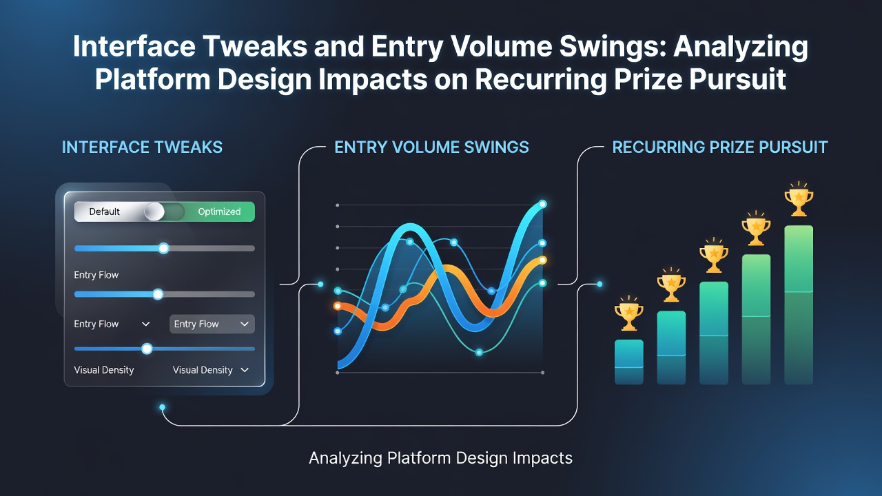 Analytics dashboard displaying entry volume trends after interface modifications in prize giveaway systems