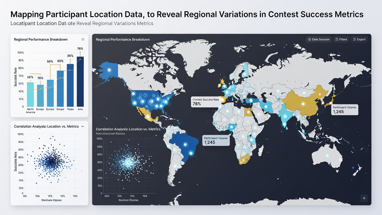 Detailed chart and infographic illustrating success rate percentages by region with overlaid population and entry data points