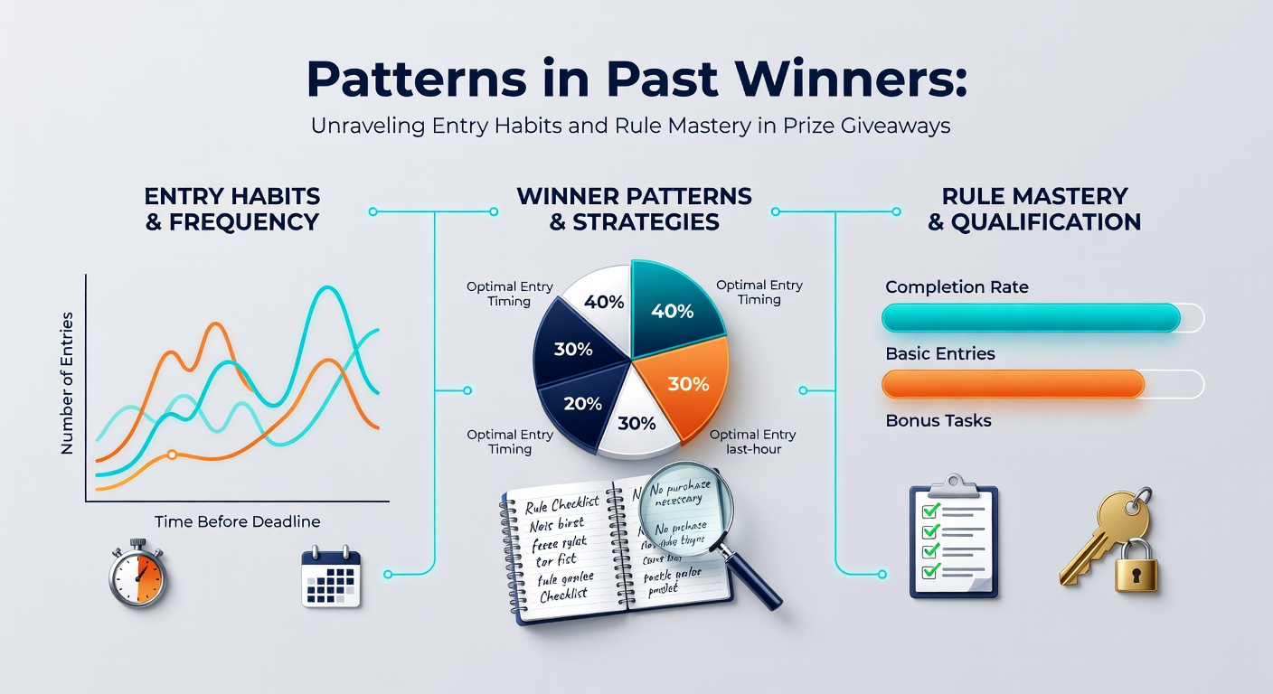 Infographic of rule mastery flowchart, from eligibility checks to bonus entry unlocks, based on winner interviews