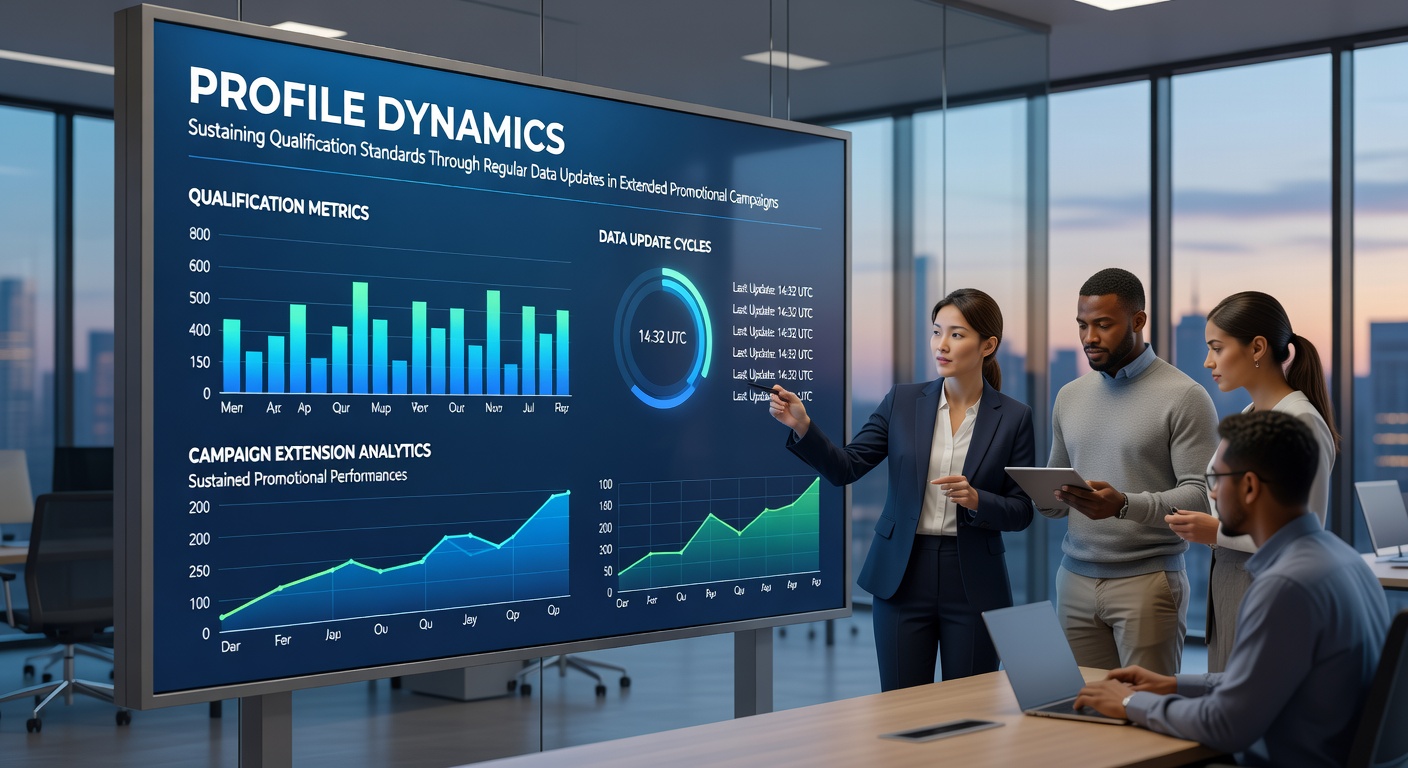 Illustration of user profile management systems updating data in real time during long promotional campaigns