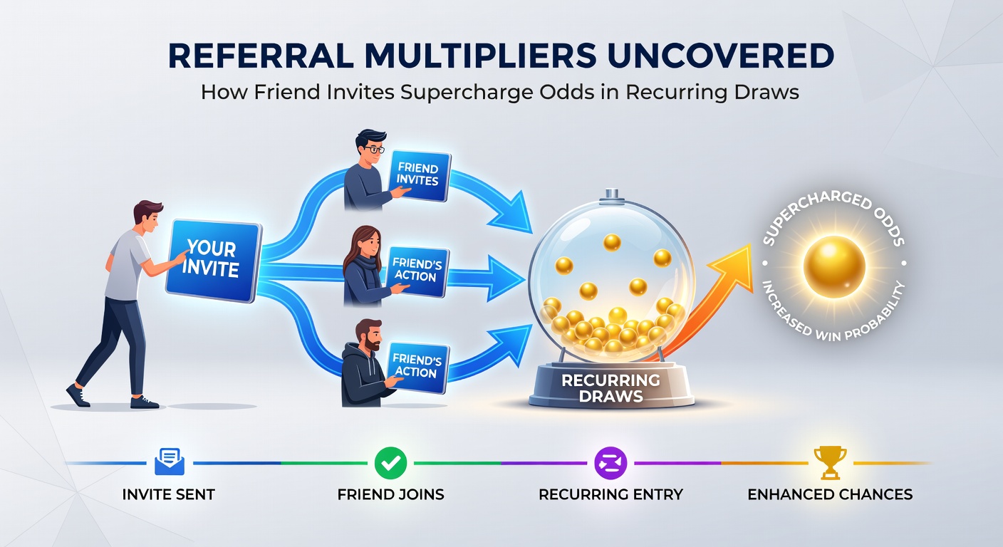 Graph depicting exponential entry growth from referral chains in a recurring sweepstakes draw
