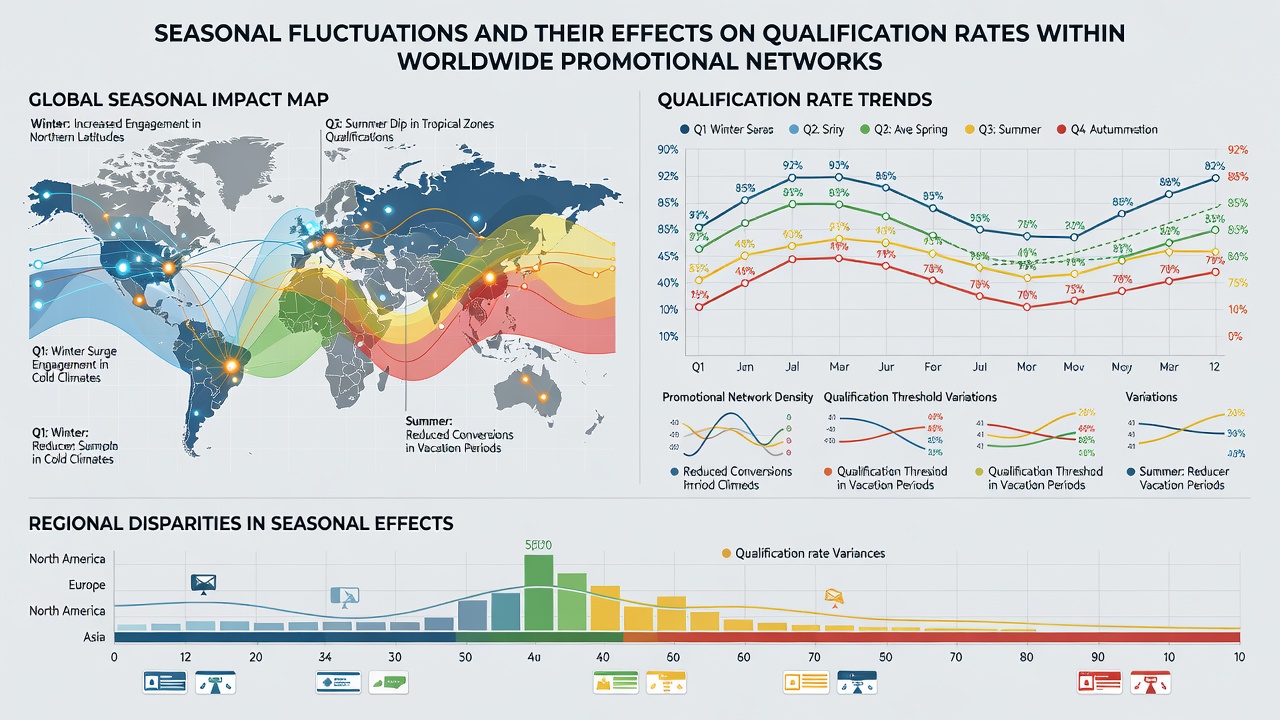Chart displaying qualification rate changes across seasons in worldwide sweepstakes and contest networks