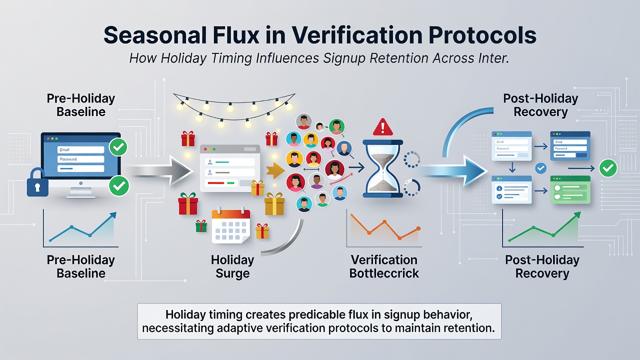Infographic illustrating retention curves tied to holiday verification delays in global prize networks
